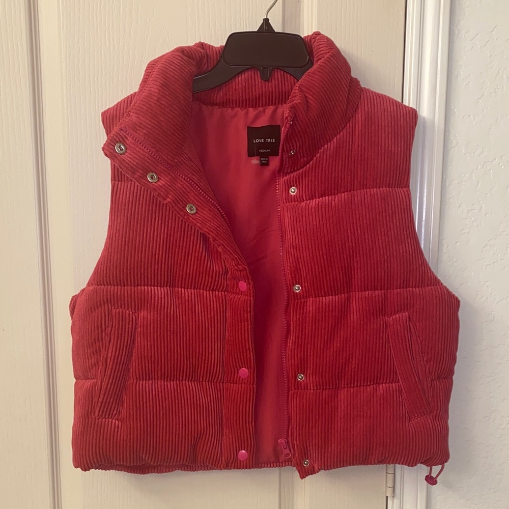 Love Tree Hot Pink Corduroy Vest